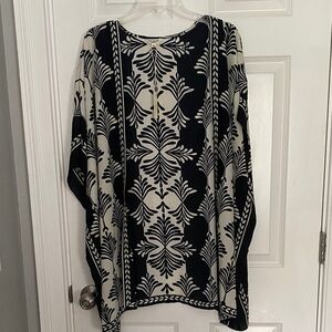 Max Studio Black and White Patterned Duster